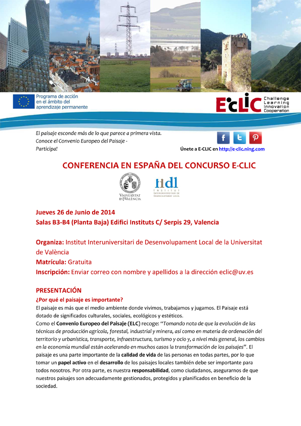 Conferencia E-CLIC sobre el paisaje