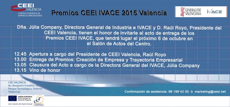 Invitacin Entrega de Premios CEEI IVACE 2015