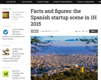 Facts and figures: the Spanish startup scene in 1H 2015