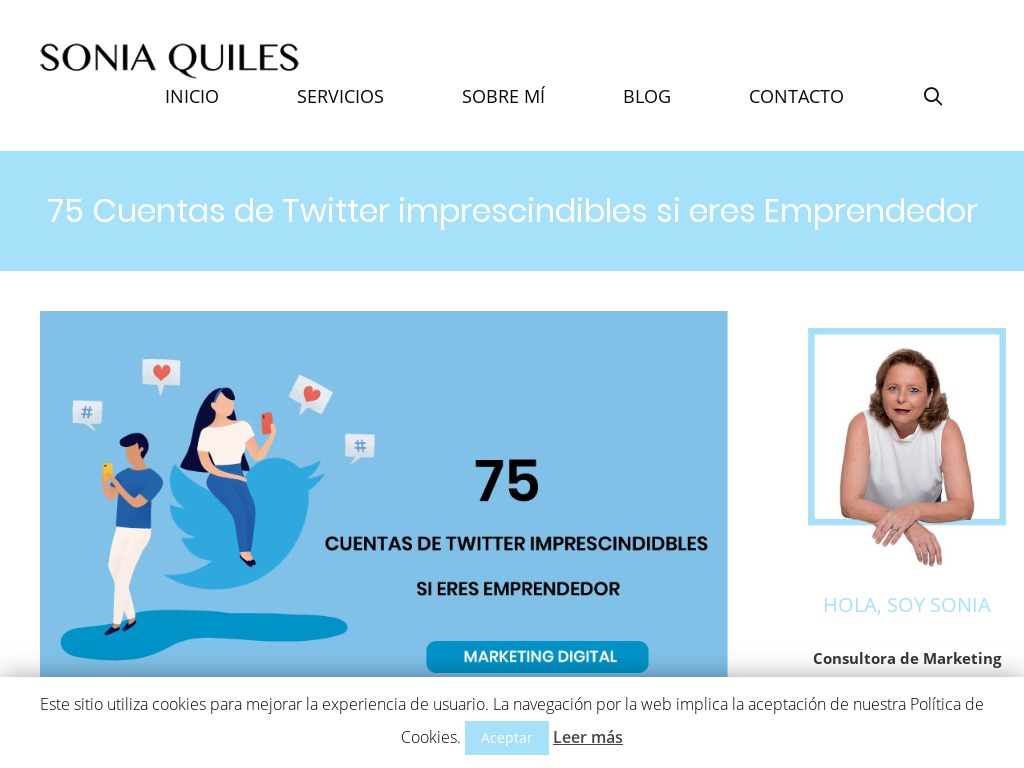 75 Cuentas de Twitter imprescindibles si eres Emprendedor - Sonia Quiles