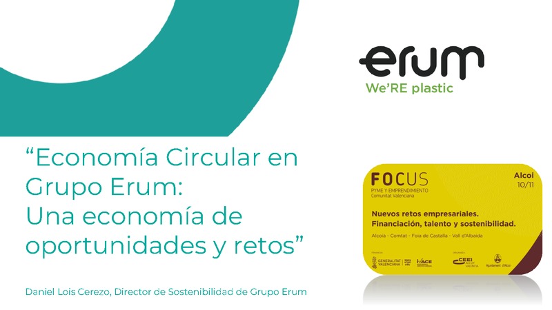 Presentacin Economa Circular en Grupo Erum: Una economa de oportunidades y retos
