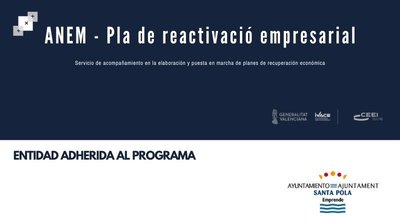 El ayuntamiento de Santa Pola se adhiere al programa ANEM-Pla de Reactivació Empresarial