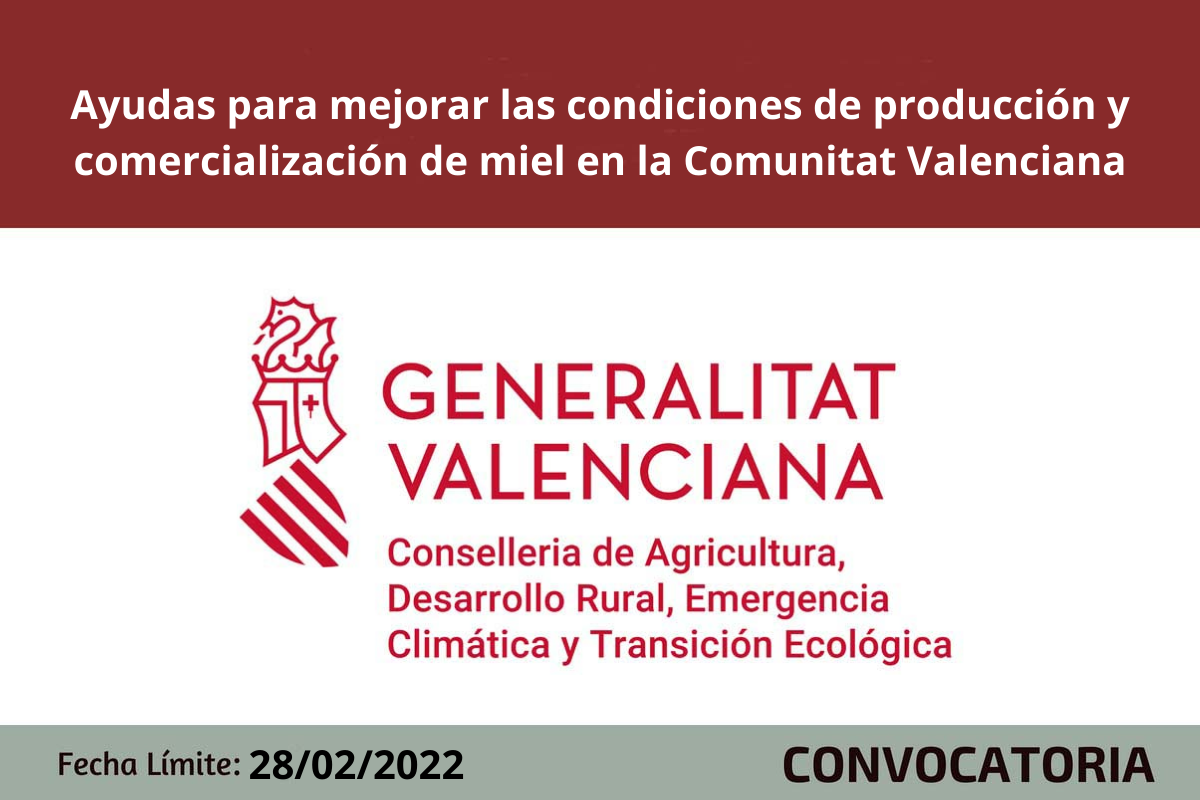 Ayudas para mejorar las condiciones de producción y comercialización de miel en la Comunitat Valenciana