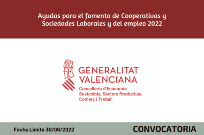 Ayudas para el fomento de Cooperativas y Sociedades Laborales y del empleo 2022