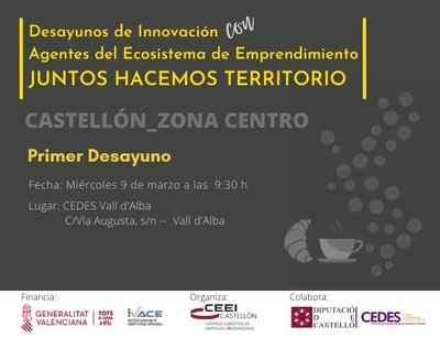 Desayuno de innovación con Agentes del Ecosistema de Emprendimiento de Castellón. ZONA CENTRO