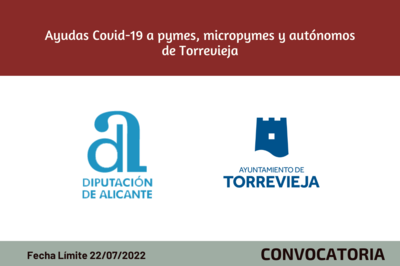 Ayudas COVID-19 Diputación 2022 para autónomos y pymes de Torrevieja