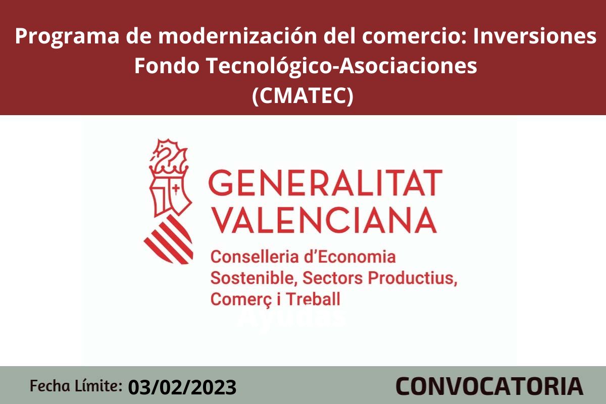 Ayudas al Programa de modernización del comercio: Inversiones Fondo Tecnológico-ASOCIACIONES ejercicio 2022 (CMATEC) Comercio