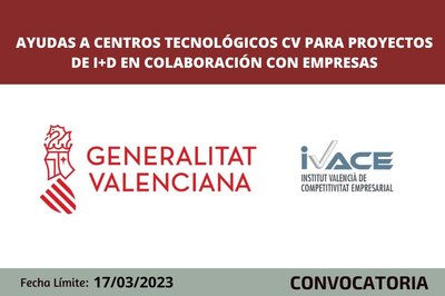 AYUDAS DIRIGIDAS A CENTROS TECNOL�GICOS CV PARA PROYECTOS DE I+D EN COLABORACI�N CON EMPRESAS 2023