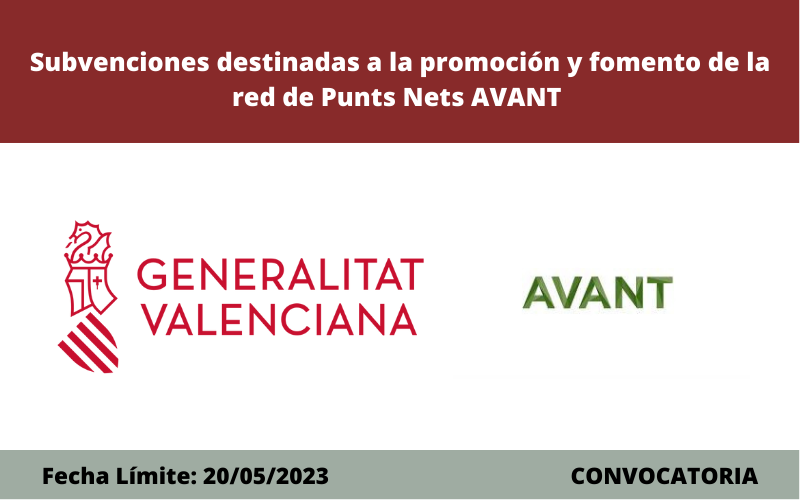 Convocatoria subvenciones red de Punts Nets Avant[;;;][;;;]