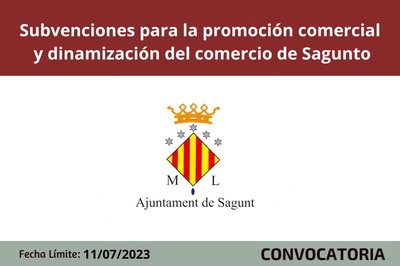 Subvenciones para la promocin y dinamizacin del comercio de Sagunto 2023