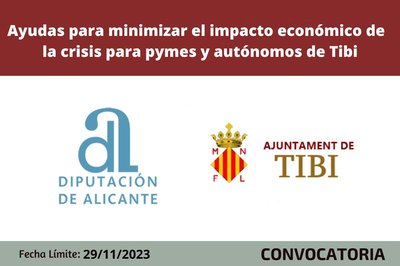 Ayudas para minimizar el impacto de la crisis en pymes y profesionales de Tibi