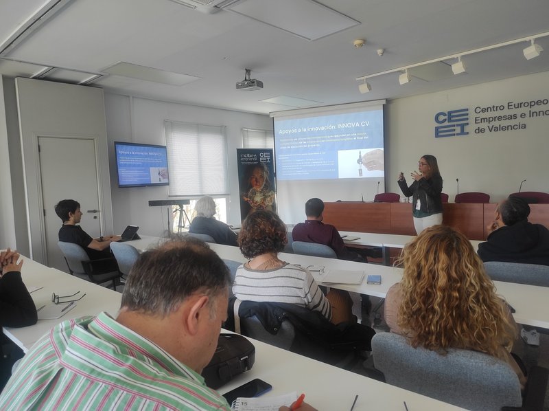Dafne D�az, de CEEI Alcoy Valencia, durante la sesi�n de financiaci�n y certificaciones.