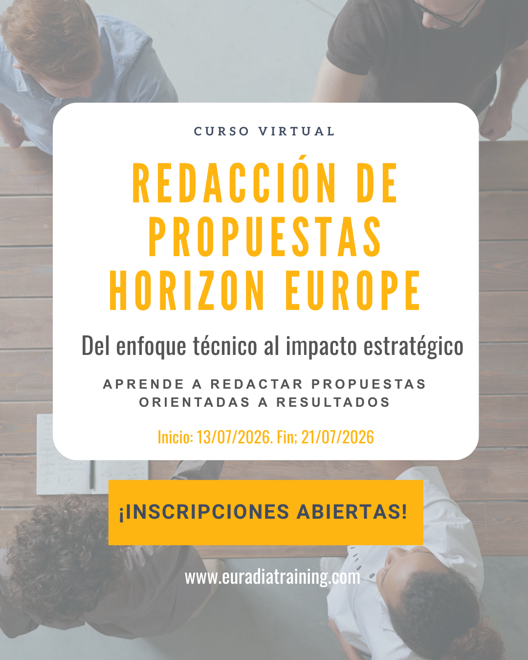 Curso Redacci�n de Propuestas Horizon Europe