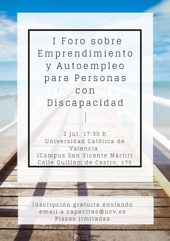 I Foro Capazia: Emprendimiento y Autoempleo - para Personas con Discapacidad - Valencia
