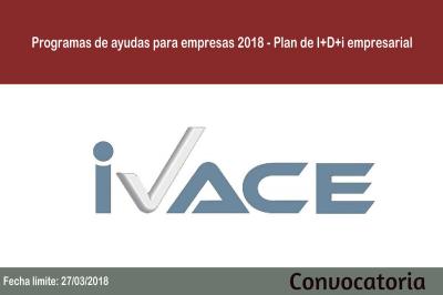 Ayudas IVACE 2018. Plan de I+D+i empresarial