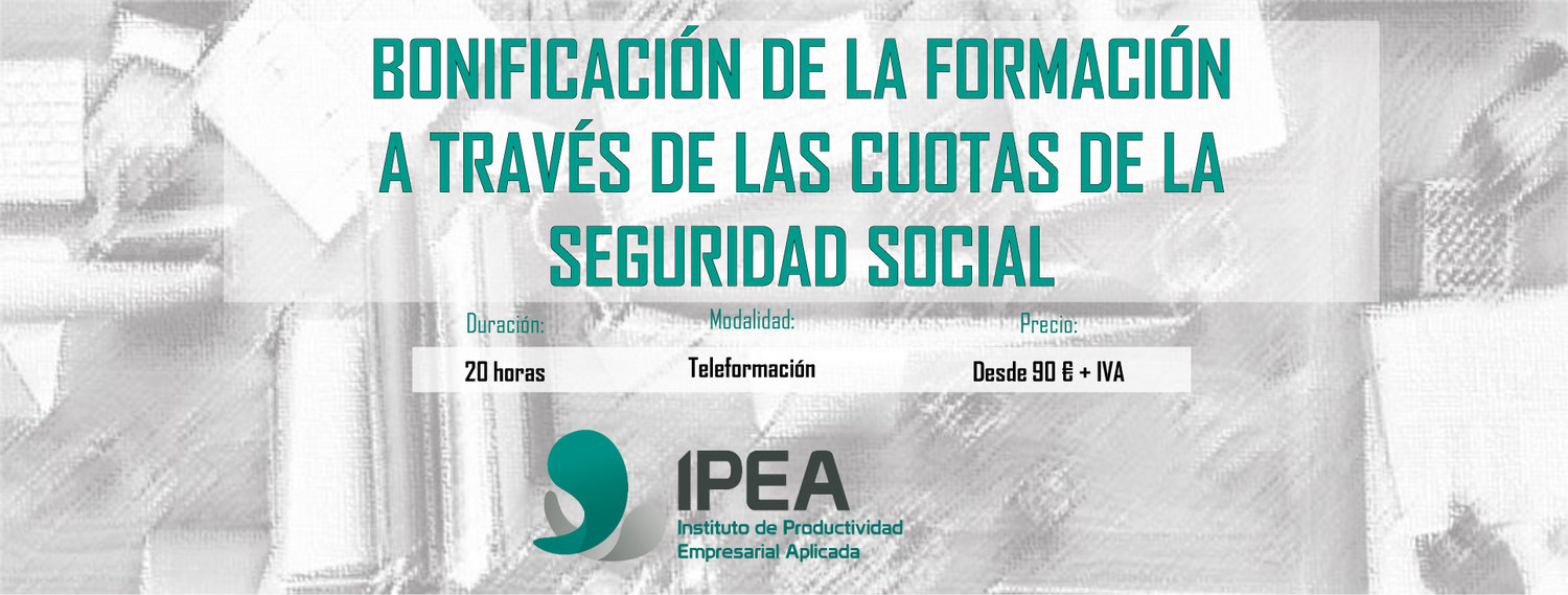 Bonificacin de la formacin a travs de las cuotas de la Seguridad Social (F. Tripartita)