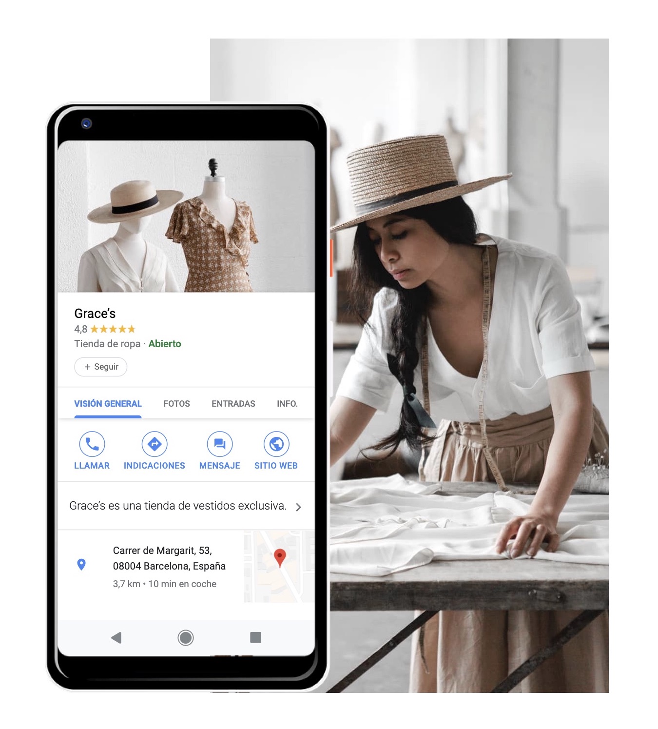 Muestra perfil de empresa en Google