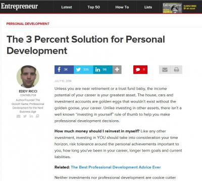 The 3 Percent Solution for Personal Development | Entrepreneur.com
